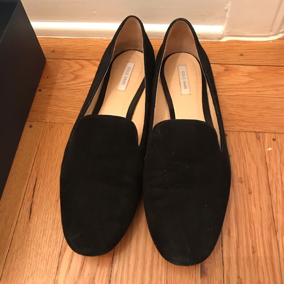 cole haan black suede loafers